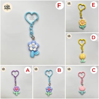 Cute Flower & Tulip Charm Keychain 5