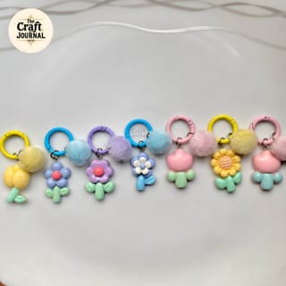 Cute Flower & Tulip Charm Keychain 2
