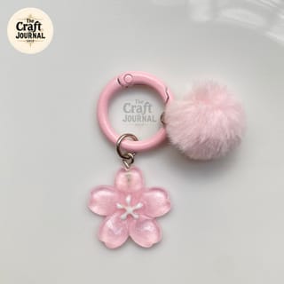 Sakura Pom-Pom Heart Keychain 3