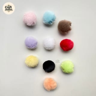 Fluffy Faux Fur & Curly Yarn Pom Pom 2