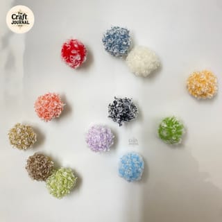 Fluffy Faux Fur & Curly Yarn Pom Pom 2