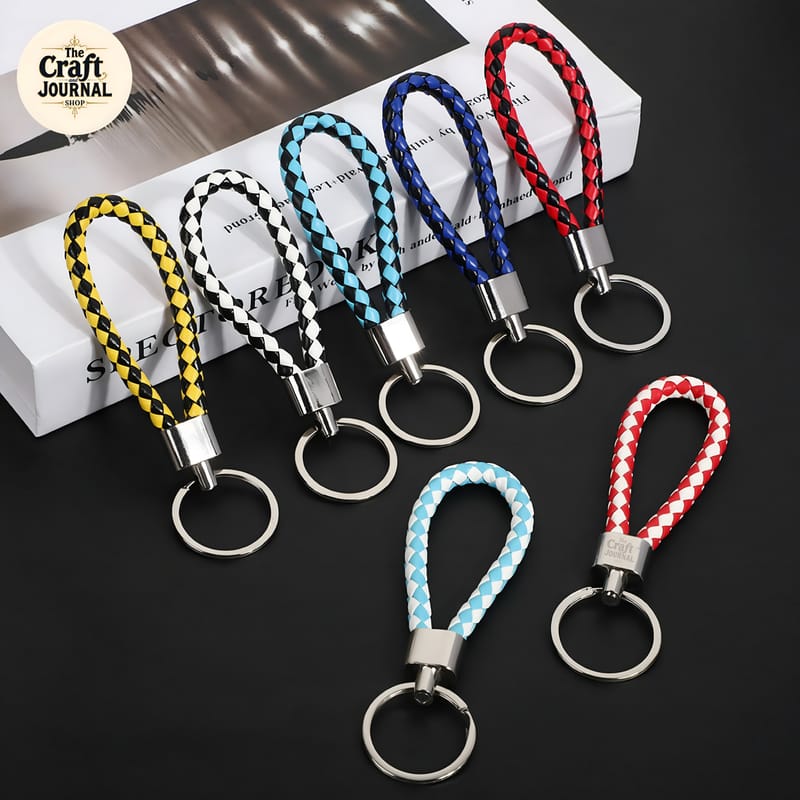 Braided Leather Loop Keychain
