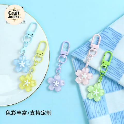Glossy Sakura Flower Keychain