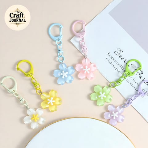 Glossy Sakura Flower Keychain