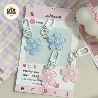Glossy Sakura Flower Keychain 1