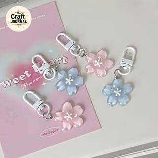 Glossy Sakura Flower Keychain 3