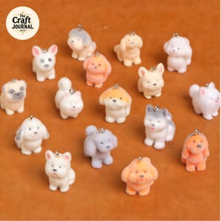 Fuzzy Flocked Puppy Dog Charm 4