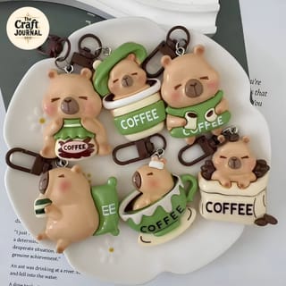 Capybara Coffee Keychain 3