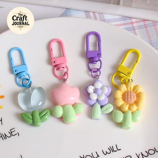 Flower & Tulip Charm Keychain 2