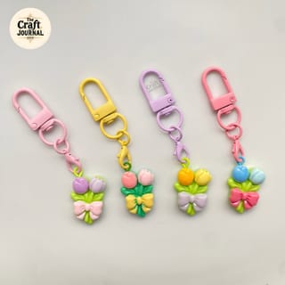 Blooming Tulip Bouquet Keychain 1
