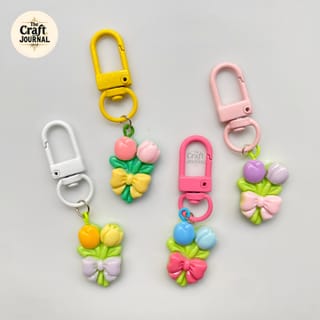 Blooming Tulip Bouquet Keychain 1