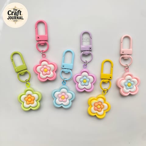 Pastel Daisy Bouquet Keychain