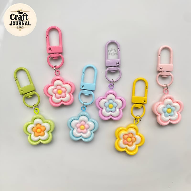 Pastel Daisy Bouquet Keychain