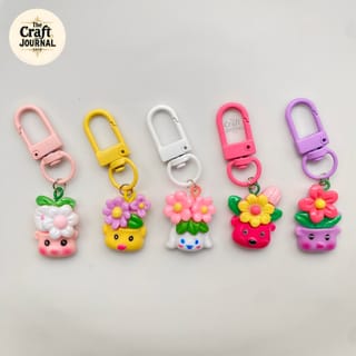 Mini Flower Pot Charm Keychain 2