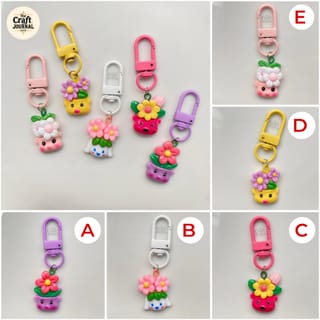 Mini Flower Pot Charm Keychain 5