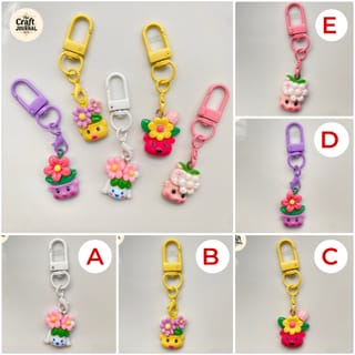 Mini Flower Pot Charm Keychain 4