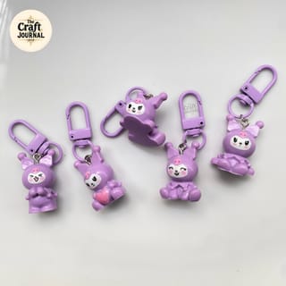 Purple Bunny Character Keychain 1