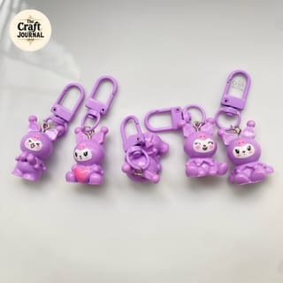 Purple Bunny Character Keychain 2