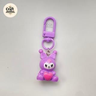Purple Bunny Character Keychain 4