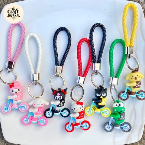 Cycle Cartoon Braided Keychain