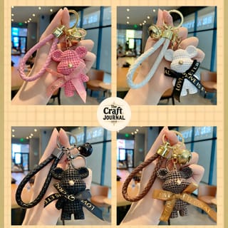 Teddy Bear Keychain with Braided Strap 5