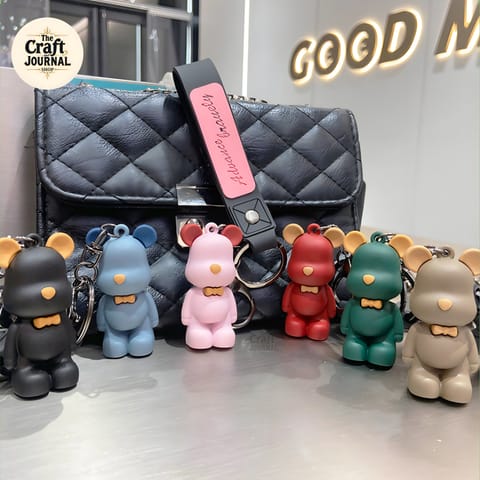 Cute Teddy Bear Strap Keychain
