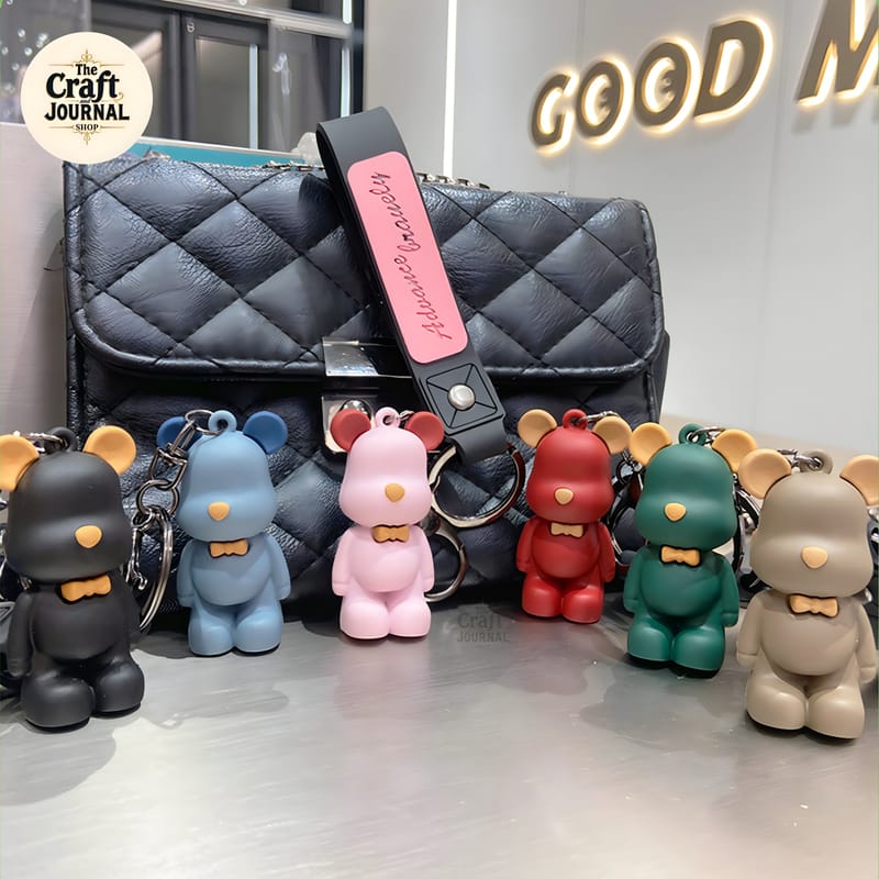 Cute Teddy Bear Strap Keychain