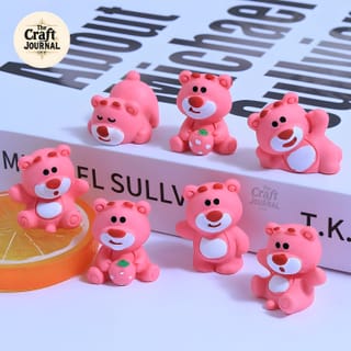 Pink Teddy Bear Mini Figurines 1