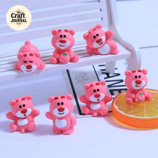 Pink Teddy Bear Mini Figurines 2