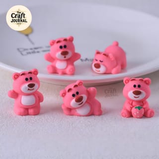 Pink Teddy Bear Mini Figurines 3
