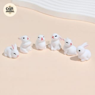 White Bunny Mini Figurines 2