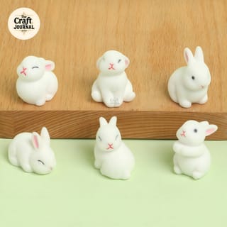 White Bunny Mini Figurines 3