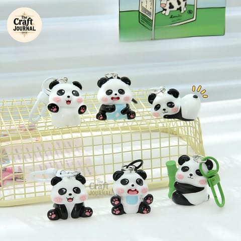 Cute Panda Resin Mini Keychain