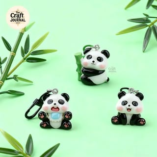 Cute Panda Resin Mini Keychain 2