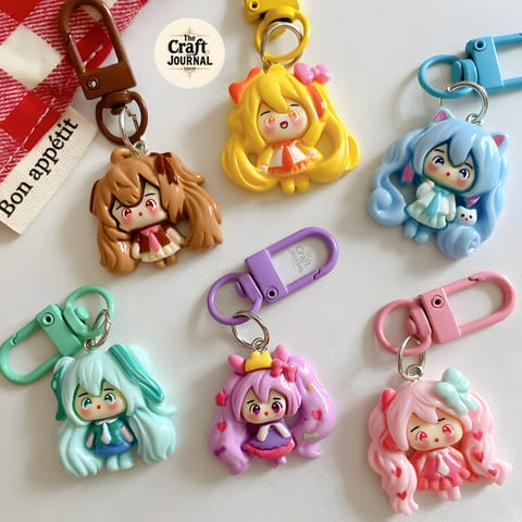Ponytail Long Hair Girl Keychain