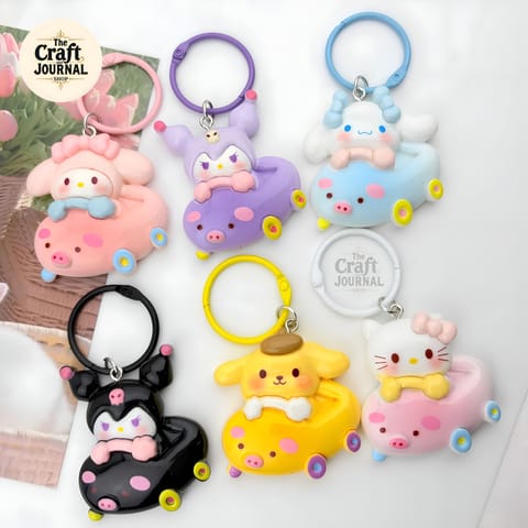 Sanrio Cartoon Cars Keychain