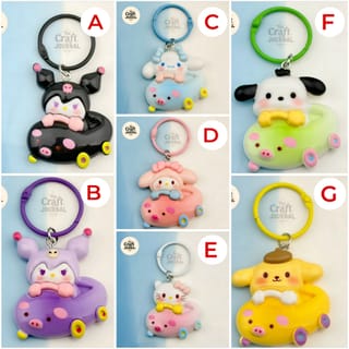 Sanrio Cartoon Cars Keychain 3