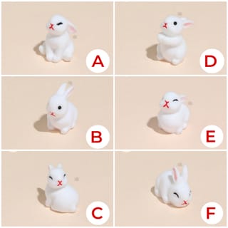 White Bunny Mini Figurines 5