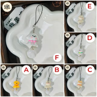 Puppy Pompom Phone Charm 4