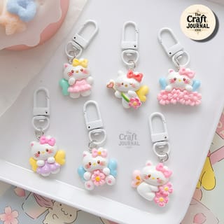 My Melody Cherry Blossom Fairy Cat Keychain 1