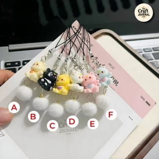 Cat Phone Charm with Pom Pom 5