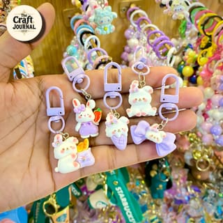 Cute Purple Bunny Keychain – Kawaii Rabbit Bag Charm 1
