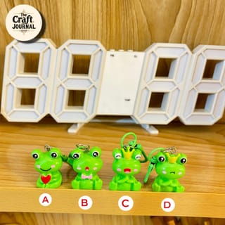Mini Frog Keychain – Anime Style Frog Figurine Charm 2