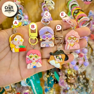 Kawaii Rich Girl Bag Charm – Trendy Aesthetic Keychain Set 2
