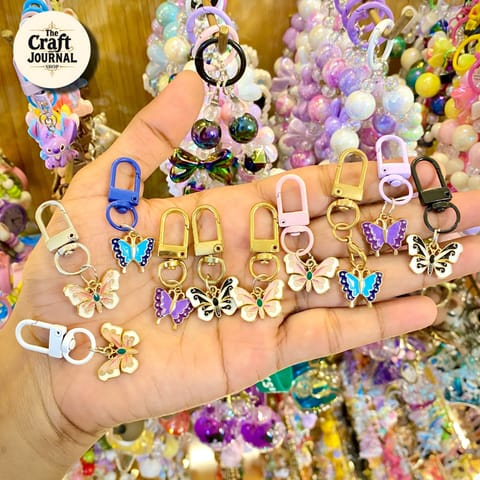 Mini Butterfly Metal Bag Accessory – Enamel Charm Collection