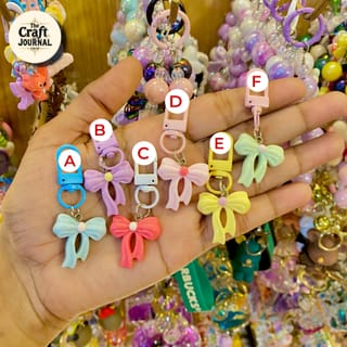 Cute Pastel Bow Keychain – Colorful Ribbon Bag Charm 2