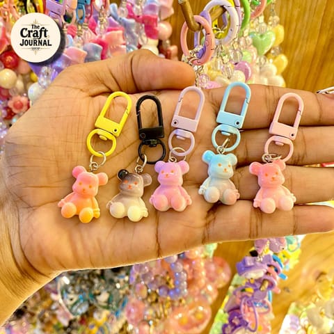 Cute Gummy Bear Keychain – Pastel Teddy Bear Bag Charm