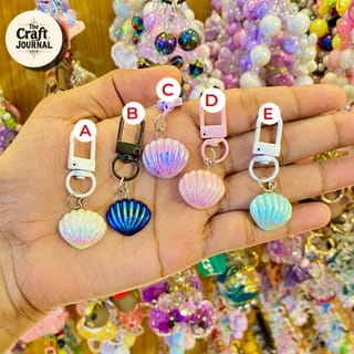 Iridescent Shell Keychain – Mermaid Style Bag Charm 3