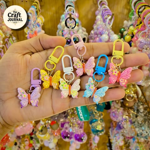 Cute Floral Butterfly Keychain – Colorful Bag Charm