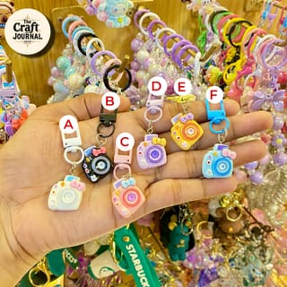 Kawaii Camera Figurine Charm – Colorful Photography Keychain Set 2